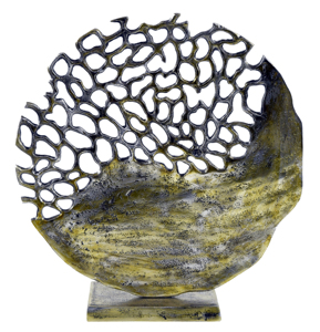 Sculpture décorative verticale en aluminium doré moderne et élégante, visage pleurant mobile, artisanat en métal pour table, anniversaire - Product Image 2