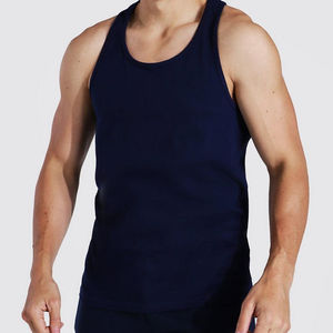 Camiseta sin mangas para hombre de poliéster y algodón de alta calidad 2025 OEM, diseño personalizado, fabricante de uso para correr de talla grande - Product Image 3