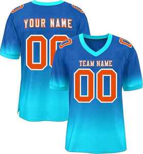 Camiseta de fútbol americano juvenil para hombres y mujeres, Camiseta deportiva personalizada con nombre impreso cosido y diseño de malla numérica - Product Image 3