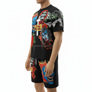 Ensemble jogging et t-shirt streetwear pour homme, 100% coton, tissu tricoté, écologique, imprimé par sublimation, motif à motifs, 220/240 GSM - Product Image 4