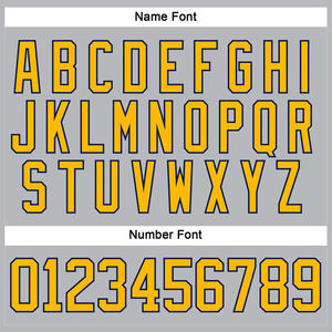 Custom Ice Hockey Jersey Professional Team Uniform Grey <b>Navy</b> Blue Yellow Striped <b>Lace</b> Up Collar Personalized Name Number 08 <b>Top</b> - Product Image 4