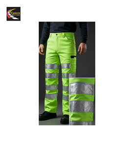 Pantalones de trabajo de seguridad reflectantes para trabajadores de construcción de alta visibilidad de algodón para mujeres - Product Image 2