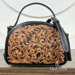 Hot Selling Western Customized Hand Tooled Cowhide Leather Vintage <b>Handbag</b> Stylish Shoulder Crossbody sling Bag for Women's - Product Image 1