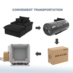 Modernes Stoff-Wolkensofa Vakuumkomprimiertes Bubble-Bodensofa Einzelsitz Liegesessel Relaxsessel Sektional für Wohnzimmer Lounge - Product Image 4