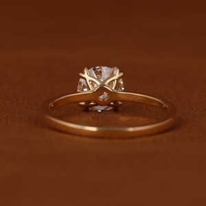 14KT Or Jaune 2.0 CT Lab Grown Diamant Bague de Fiançailles Nouveau Style Classique Double Prong Lunette Réglage IGI Certificat Bijoux - Product Image 3