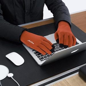 Gants tactiles chauds en tricot extensible, personnalisables avec votre propre logo, gants thermiques unisexes colorés en acrylique pour l'hiver - Product Image 4