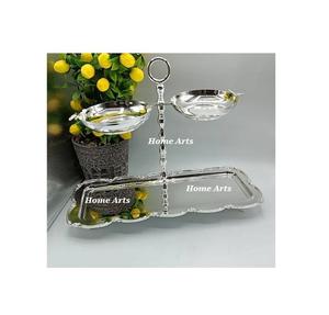 Servidor de chocolates de aluminio de diseño antiguo Servidor de nueces de forma personalizada de 3 compartimentos a buen precio en la India - Product Image 3