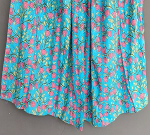 Jupe Maxi Artisanale Vintage Style Décontracté Femme Imprimé Floral Coton Taille Libre Respirant Tennis & Beach Wear Naturel - Product Image 3