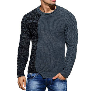Pull en tricot de style pour hommes inspiré des tricots surdimensionnés décontractés chauds pull-over élégant de couleur unie - Product Image 1