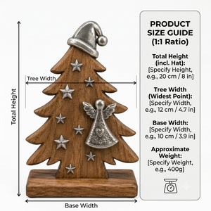 Décoration de Noël en bois en gros, ornements de table artisanaux pour Noël, ange argenté, étoile, chapeau de Père Noël, boîte cadeau, décoration intérieure - Product Image 4