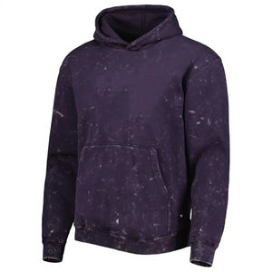 Sweat à capuche pull-over délavé à l'acide de haute qualité avec logo personnalisé pour hommes vente en gros de col à capuche en polaire lourde surdimensionné à motif solide - Product Image 1