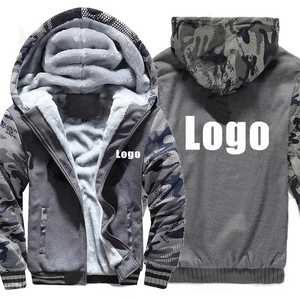 Sudaderas con capucha de piel sintética de camuflaje con diseño de logotipo personalizado, Abrigo con capucha de lana de invierno para hombre, chaqueta de sudadera gruesa personalizada - Product Image 6