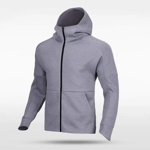 Chaqueta cortavientos personalizada con cremallera completa con capucha Ropa de abrigo deportiva ligera para hombres y mujeres - Product Image 1