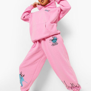 Moda High Street Precio competitivo Mujeres Traje de sudor apilado Peso pesado Diseño personalizado Mujeres Chándal - Product Image 3