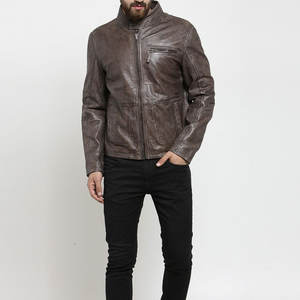 Chaqueta de Cuero para Hombre, Estilo Moderno, Diseño Único, para Exteriores, Gruesa, Talla Regular - Product Image 4
