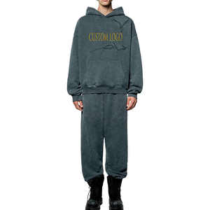 Sudadera con capucha unisex boxy de gran tamaño, Sudadera con capucha de algodón de rizo francés de peso pesado, ropa de calle en relieve 3D, sudaderas con capucha personalizadas - Product Image 5