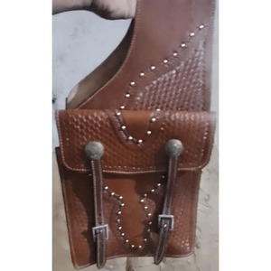 กระเป๋าหนังแท้สำหรับอานม้าแบบตะวันตกแกะสลักด้วยมือขนาด10ดอลลาร์ - Product Image 3