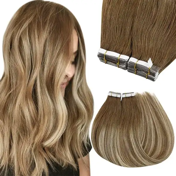 Bán Buôn Tóc Trinh Nữ #6/60 Đàn Piano Màu Sắc Châu Âu Cabello Humano Tự Nhiên Vô Hình Băng Trong Phần Mở Rộng Tóc Người