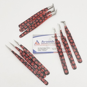 แหนบสแตนเลสสีทองติดเพชรสำหรับต่อขนตาโลโก้ออกแบบได้ตามต้องการ - Product Image 2