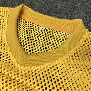 Manufacturer Custom Men's Streetwear <b>Mesh</b> Jersey Tee Shirts Oversize Football Soccer Hockey Practice Boxy Crop T-Shirt for Men - Product Image 4