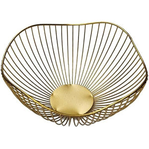 Corbeille à fruits de rangement en fer de qualité supérieure finition dorée taille personnalisée panier de rangement décoratif de table décors de cuisine pour la maison - Product Image 2