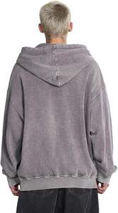 เสื้อมีฮู้ดผ้าคอตตอนแบบสวมหัวมีฮู้ดพิมพ์ลายกราฟฟิตีมีซิปรูดรูดแนววินเทจสำหรับผู้ชาย - Product Image 6