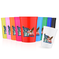 Gobelets de stade en plastique givré sans BPA de 12 oz, personnalisés, pour la fête du 250e anniversaire de la liberté américaine, vente en gros