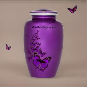 Mariposas lacadas moradas, urna de cremación para adultos de estilo americano, precio al por mayor para cenizas de entierro decorativas, urna, suministros funerarios - Product Image 3