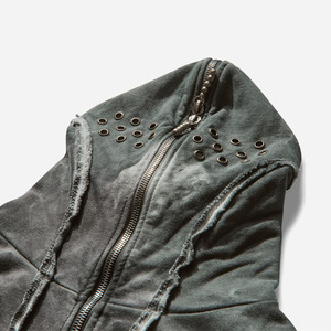 Nouveau design 2026 : Sweat à capuche zippé en molleton délavé à l'acide, style vintage, personnalisable pour hommes - Product Image 3
