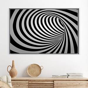 Arte mural moderno abstracto con diseño de espiral, decoración impresa en lienzo para oficina Vogue, 1 pieza: con marco blanco - Product Image 1