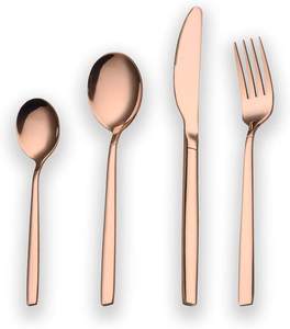 Cuillère en laiton fini or rose de qualité supérieure couteau fourchette ensemble de couverts en forme de taille personnalisée ensemble à bas prix - Product Image 1