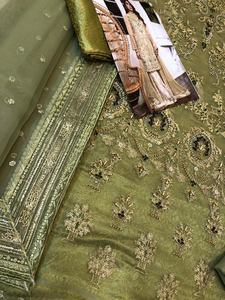 2022 verano boda alto vestido étnico indio paquistaní último bordado Gharara traje pesado Organza secuencia trabajo Salwar Kameez - Product Image 4