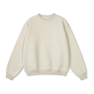 เสื้อสเวตเตอร์คอกลมมีฮู้ดของผู้ชายเสื้อสเวตเตอร์แบบสวมหัวคอกลมผ้าฝ้าย350 GSM ผสมสีพื้นสำหรับฤดูหนาว - Product Image 6