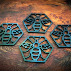 Juego de posavasos de madera rústica resistente al calor, almohadillas para bebidas de estilo minimalista elegante, perfecto para protección de piedra o cristalería - Product Image 1