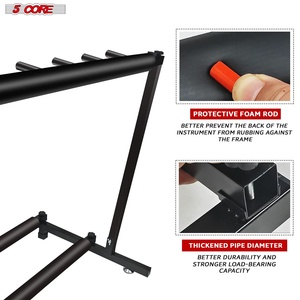 Soporte de suelo para 5 guitarras con 9 ranuras ajustables para guitarras Flying V - Product Image 4