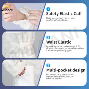 Nom du produit optimisé Combinaison d'apiculture professionnelle ultra-ventilée à 3 couches, légère et anti-coupure, résistante aux piqûres, avec voile d'escrime - Product Image 4