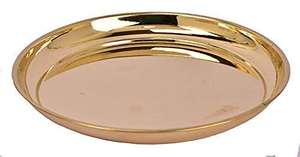 Nakshi แผ่นทองเหลืองบริสุทธิ์ลายนูน Aarti Puja nakashi thali จานส่งออกแผ่นเสียงดีไซน์หรูหรา - Product Image 5