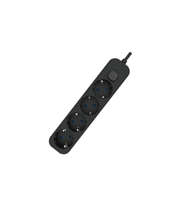 Presa multipla 4T con interruttore e cavo da 1,5 m. Nero (F-Bright 1001712-N) - Product Image 1