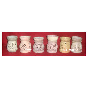 Best Indian Designer Handmade Natural Soapstone Assorted Design Round Shape Aroma <b>Oil</b> <b>Burner</b> For Home Decor And Gifted Purpose - Product Image 1