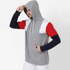 Sweat à capuche à blocs de couleurs pour hommes, sweat-shirt streetwear décontracté personnalisé avec poche kangourou et capuche à cordon de serrage - Product Image 2