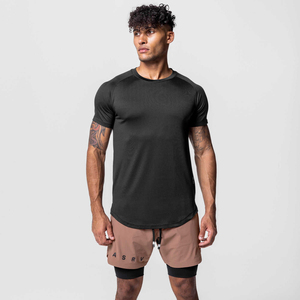 Camiseta con cuello redondo informal holgada para hombre con logotipo personalizado, conjunto de pantalones cortos deportivos de verano, fabricante de pantalones activos de manga corta fina - Product Image 4