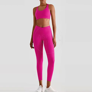 ชุดชั้นใน2ชิ้นสำหรับผู้หญิงชุดโยคะมืออาชีพดีไซน์ใหม่2025บราเลกกิ้งผ้าสแปนเด็กซ์/ ไนลอนระบายอากาศได้ดีไร้รอยต่อด้านหน้า - Product Image 6