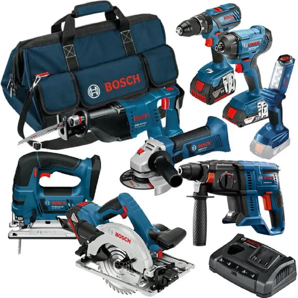 Nuovo boschs _ 20v 6.0-Ah Li ion Cordless 15-pezzi Combo Kit di utensili elettrici W/spedizione gratuita