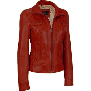 Customized Eco-Friendly Vintage Women's XL Leather Autumn Finished Breathable <b>Sheep</b> <b>Skin</b> <b>Jacket</b> with Cotton Lining - Product Image 5