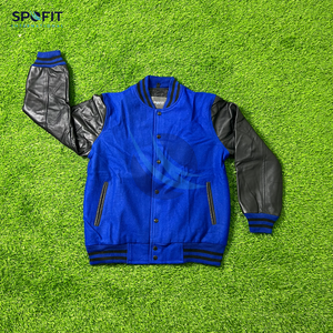 Veste universitaire vierge de concepteur OEM pour hommes veste de mode manches en cuir véritable broderie personnalisée Baseball Letterman vestes - Product Image 1