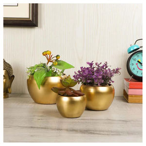 Jardinière intérieure et extérieure en métal doré de qualité supérieure support en fer supérieur Pots de fleurs et jardinières décoratifs pour la maison de luxe élégants - Product Image 1