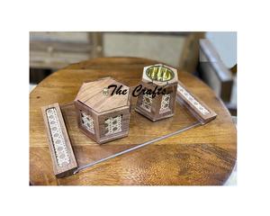 Wooden And Mother Of Pearl Bakhoor <b>Burner</b> Mabkhars Finest Quality Hotel Fragrance Mubkhar With <b>Oud</b> Box And Tray For Sale - Product Image 4