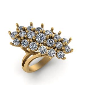 Fabricant indien de haute qualité 10K or massif coupe VVS Moissanite diamant fiançailles Fine nuptiale cluster bague Unique pour les femmes - Product Image 1