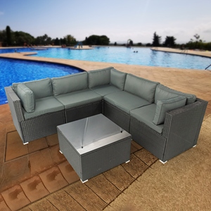 Best Selling Premium 5-Seater Corner <b>Sectional</b> Sofa Lounger Set Made in Vietnam for Villas with Corner <b>Cushion</b> Storage - Product Image 5