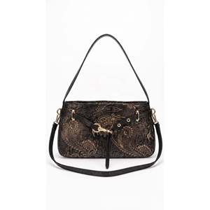Bolso de mano y bandolera de piel de ante estampada auténtica - Hecho en Italia - Art. 26107 - Product Image 1